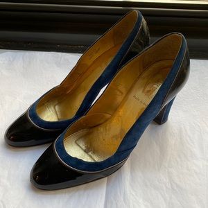J Crew Suede and Patent Navy Heels